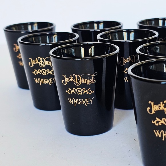 NEW Jack Daniels Whiskey Shot Glasses Black Gold Lot of 13 Party Bachelor 1442 - Picture 3 of 7
